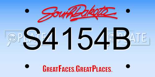 S4154B South Dakota License Plate