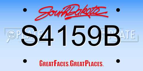 S4159B South Dakota License Plate