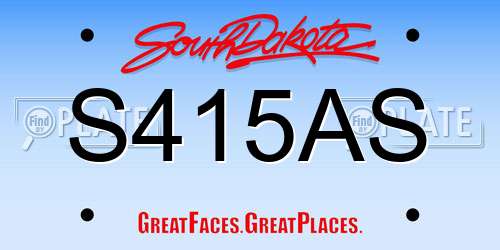 S415AS South Dakota License Plate