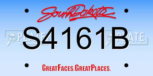 S4161B South Dakota License Plate
