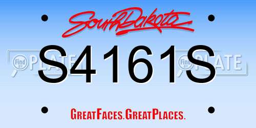 S4161S South Dakota License Plate
