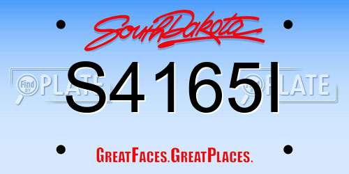 S4165I South Dakota License Plate