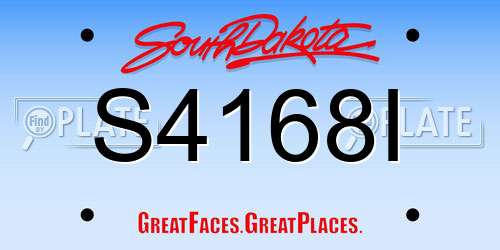 S4168I South Dakota License Plate