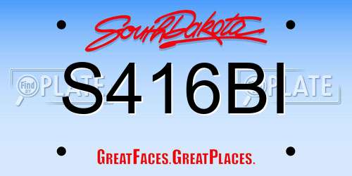 S416BI South Dakota License Plate