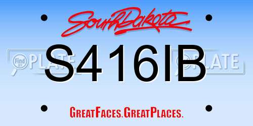 S416IB South Dakota License Plate