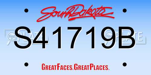 S41719B South Dakota License Plate