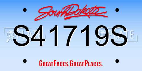 S41719S South Dakota License Plate