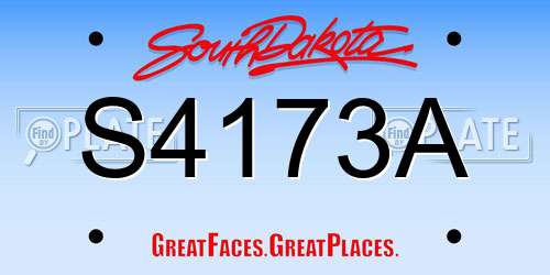 S4173A South Dakota License Plate