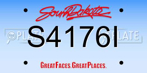 S4176I South Dakota License Plate
