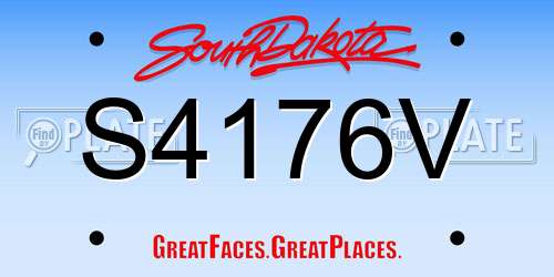 S4176V South Dakota License Plate