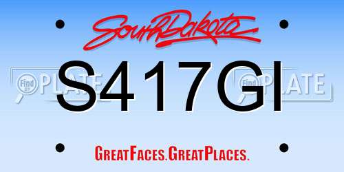 S417GI South Dakota License Plate