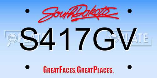 S417GV South Dakota License Plate