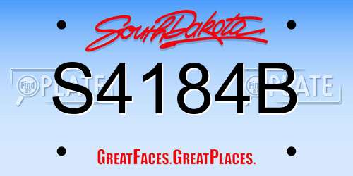 S4184B South Dakota License Plate