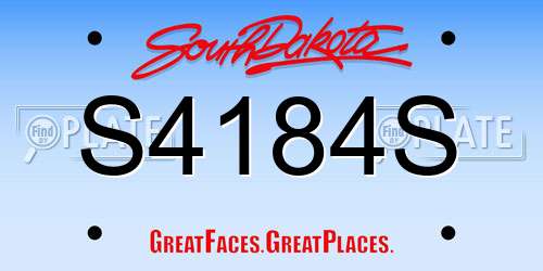 S4184S South Dakota License Plate