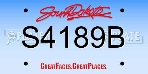 S4189B South Dakota License Plate