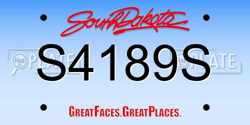S4189S South Dakota License Plate