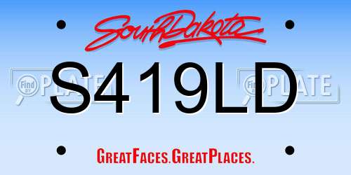 S419LD South Dakota License Plate