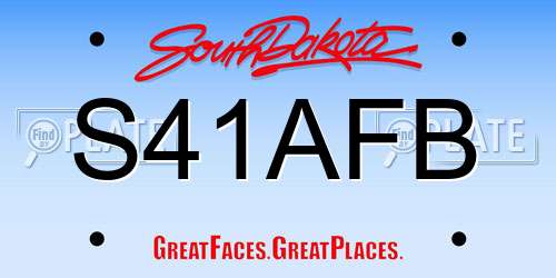 S41AFB South Dakota License Plate