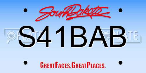 S41BAB South Dakota License Plate