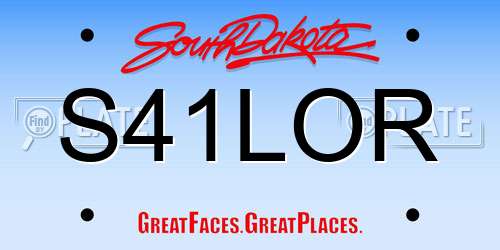 S41LOR South Dakota License Plate