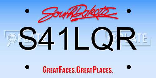 S41LQR South Dakota License Plate