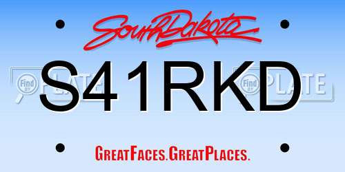 S41RKD South Dakota License Plate