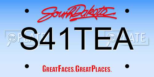 S41TEA South Dakota License Plate