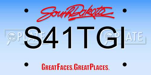 S41TGI South Dakota License Plate
