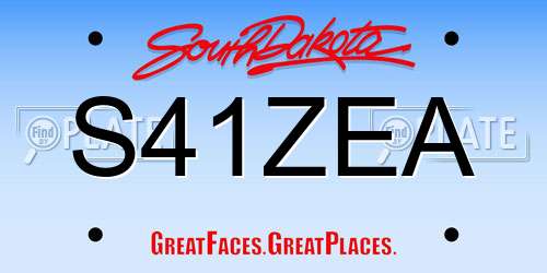 S41ZEA South Dakota License Plate
