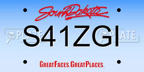 S41ZGI South Dakota License Plate