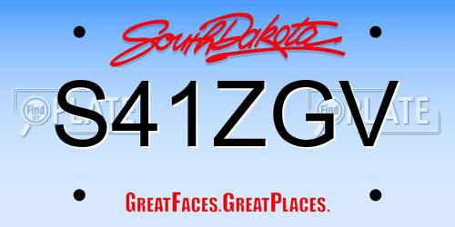 S41ZGV South Dakota License Plate