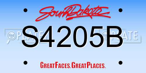 S4205B South Dakota License Plate