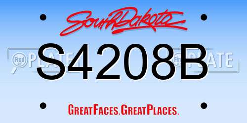 S4208B South Dakota License Plate
