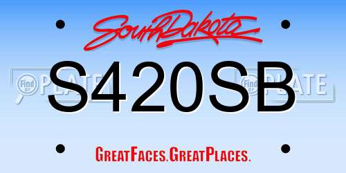 S420SB South Dakota License Plate