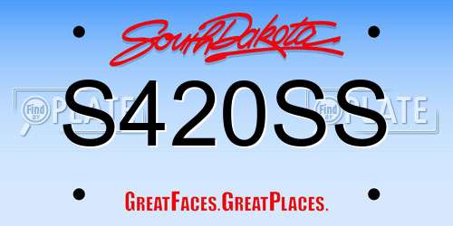 S420SS South Dakota License Plate