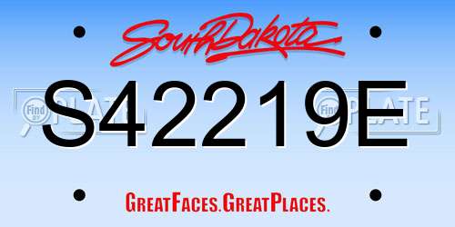 S42219E South Dakota License Plate