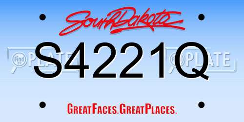 S4221Q South Dakota License Plate
