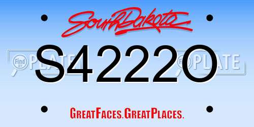 S4222O South Dakota License Plate