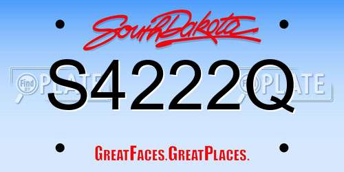 S4222Q South Dakota License Plate