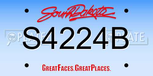 S4224B South Dakota License Plate