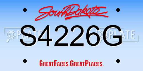 S4226G South Dakota License Plate