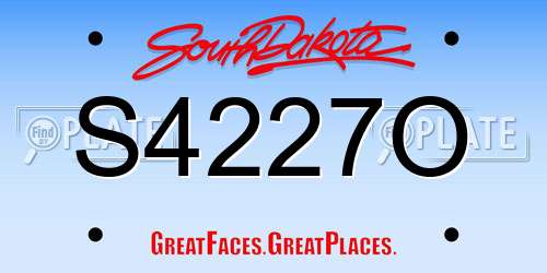 S4227O South Dakota License Plate