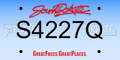S4227Q South Dakota License Plate