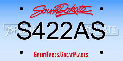 S422AS South Dakota License Plate