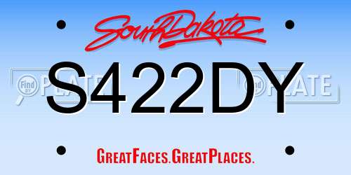 S422DY South Dakota License Plate