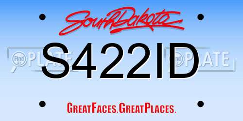 S422ID South Dakota License Plate
