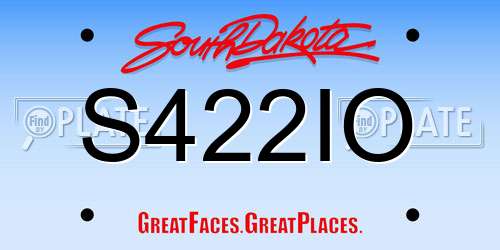 S422IO South Dakota License Plate