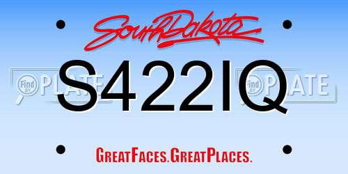 S422IQ South Dakota License Plate
