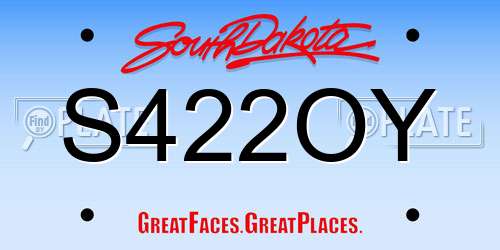S422OY South Dakota License Plate