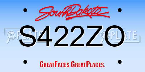S422ZO South Dakota License Plate